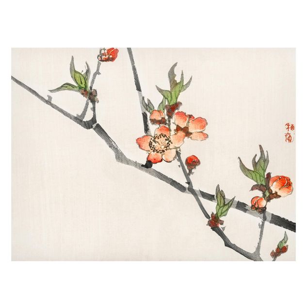 Quadri con fiori Disegno vintage asiatico ramo di ciliegio in fiore