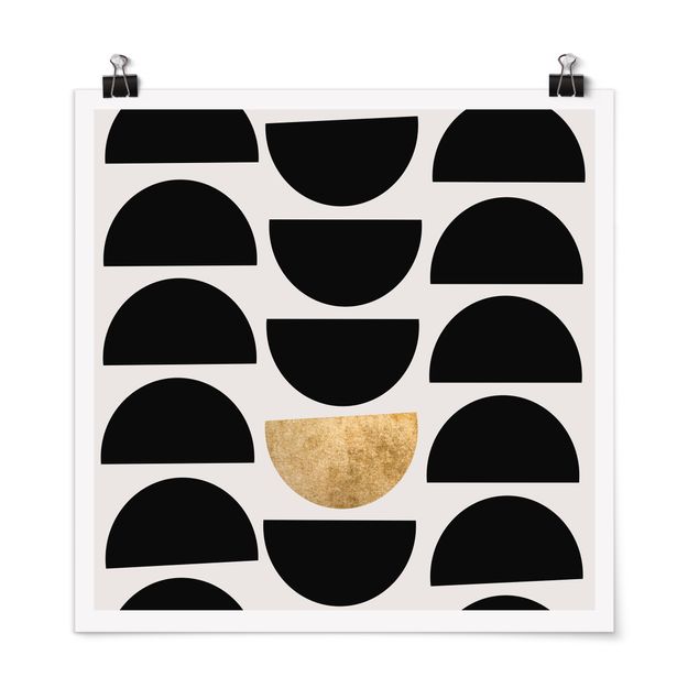 Poster bianco nero Semicerchio geometrico II