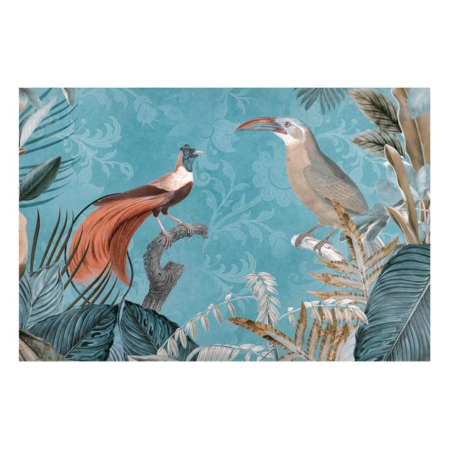 Quadri fiori Collage vintage - Uccelli del paradiso