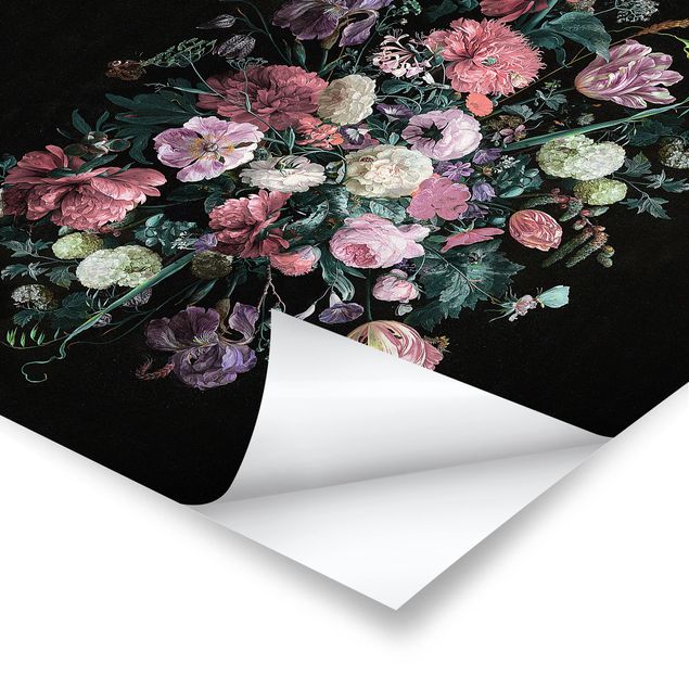 Quadri sfondo nero Jan Davidsz De Heem - Bouquet di fiori scuri