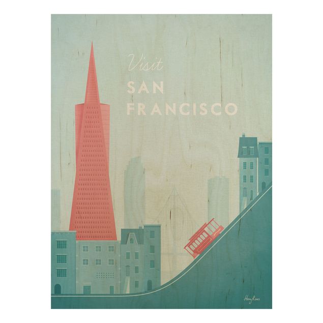 Quadri vintage cucina in legno Poster di viaggio - San Francisco