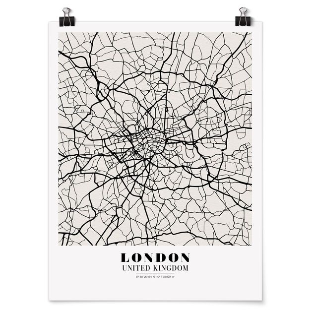 Quadri mappamondo Mappa di Londra - Classica