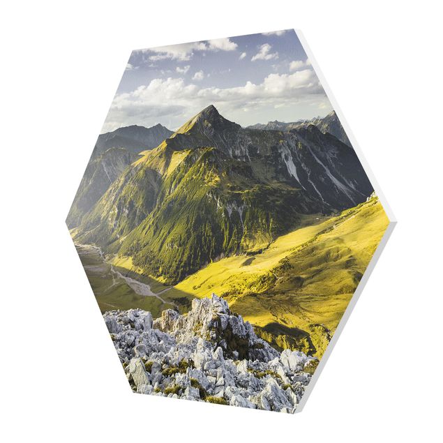 Quadri Rainer Mirau Montagne e valle delle Alpi di Lechtal in Tirolo