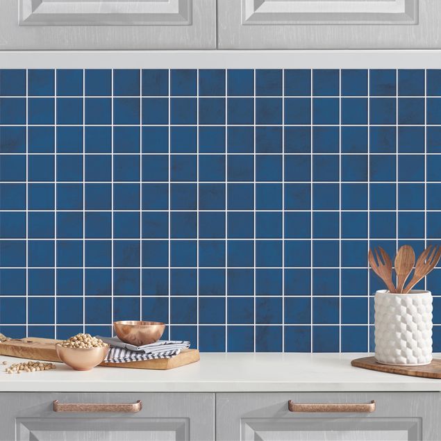 Rivestimenti cucina piastrelle Piastrelle in cemento a mosaico - Blu