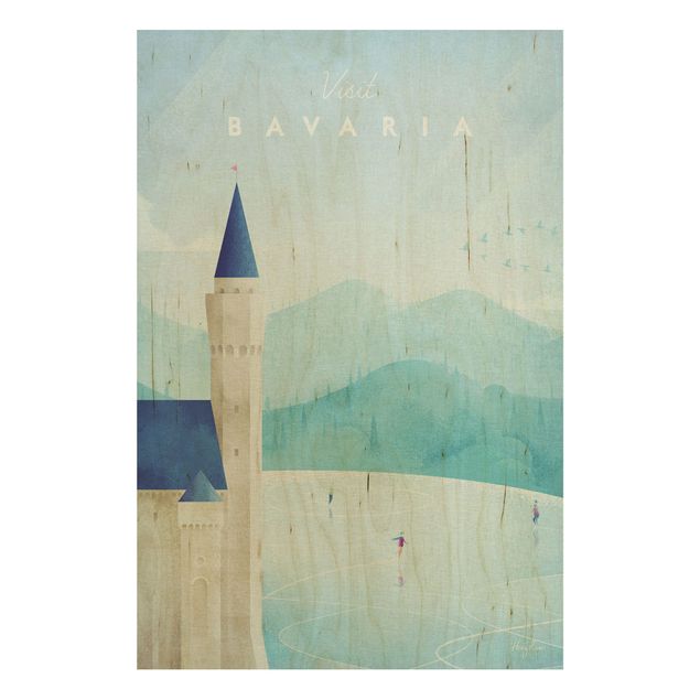 Quadri in legno vintage Poster di viaggio - Baviera