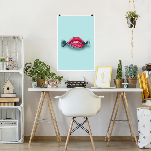 Poster di quadri famosi Caramelle con le labbra