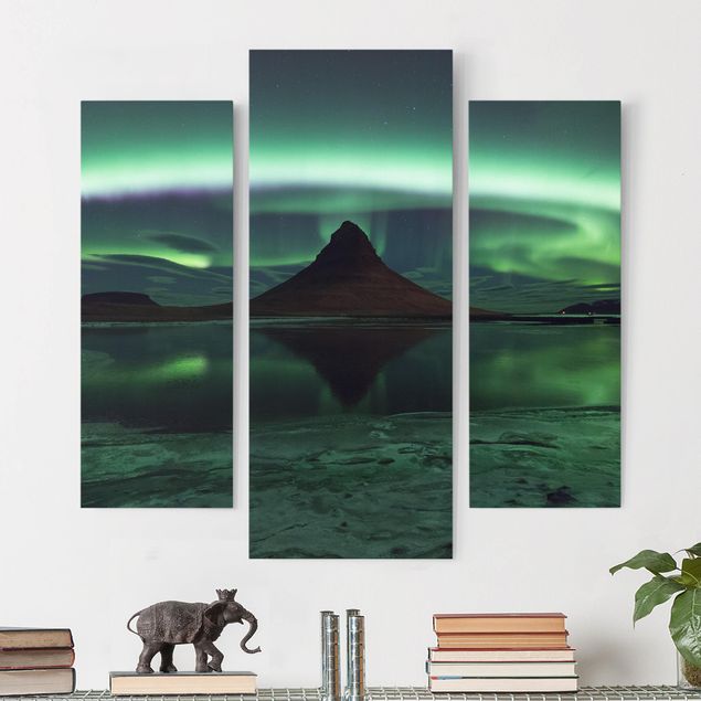 Quadro paesaggio L'aurora boreale in Islanda