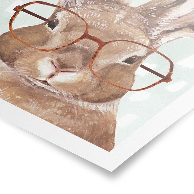 Quadri marroni Animali con occhiali - Coniglio