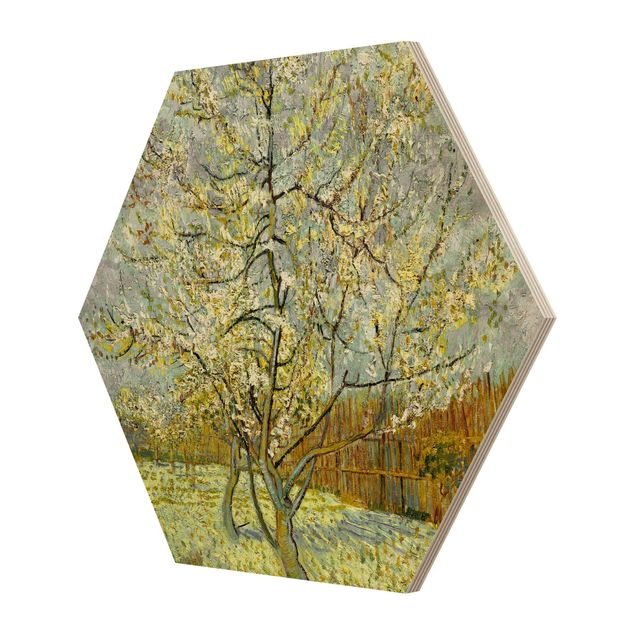 Quadri in legno con paesaggio Vincent van Gogh - Pesco in fiore