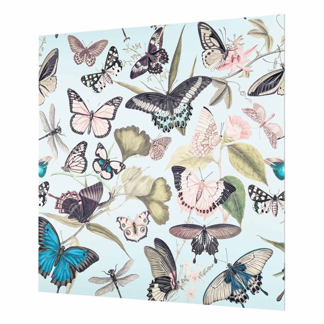 Decorazione cucina Collage vintage - Farfalle e libellule