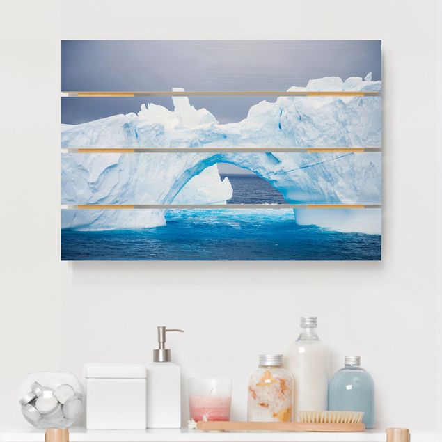 Quadri in legno con spiaggia Iceberg antartico
