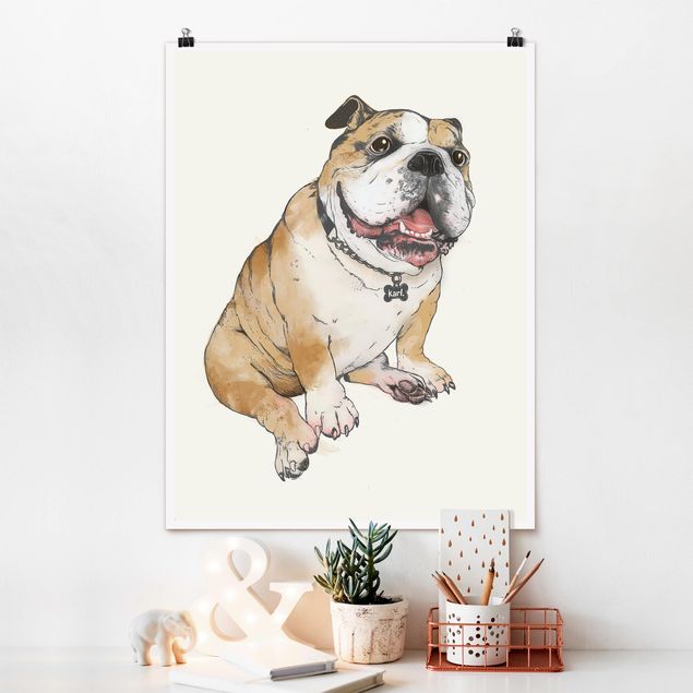 Quadro cane Illustrazione - Cane Bulldog Pittura