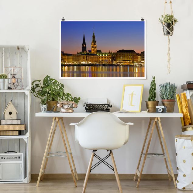 Poster skyline Panorama di Amburgo