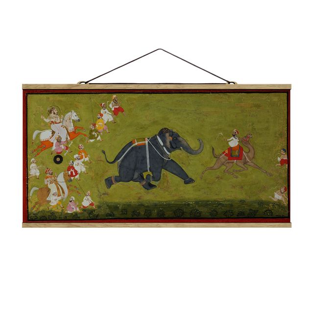 Elefante quadro Il Maharaja Jagat Singh insegue un elefante in fuga