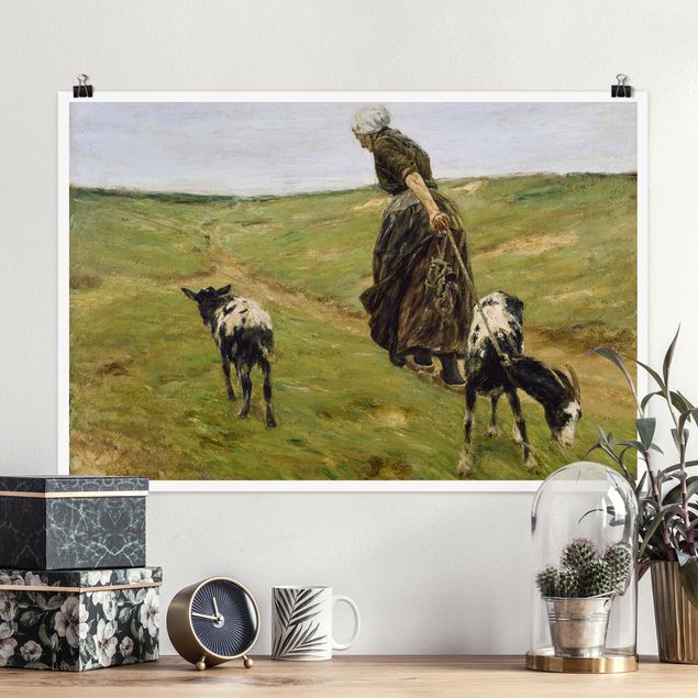Riproduzioni quadri famosi Donna con capre tra le dune