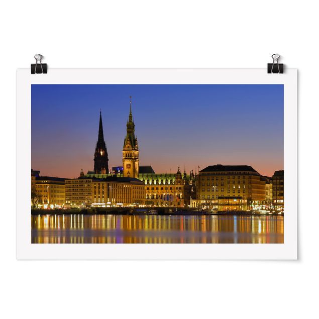 Quadri stampe Panorama di Amburgo