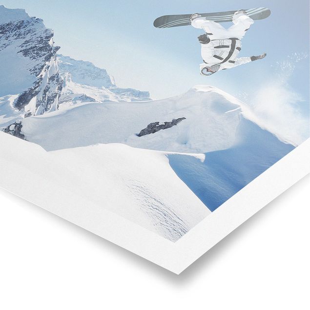 Stampe Snowboarder volante