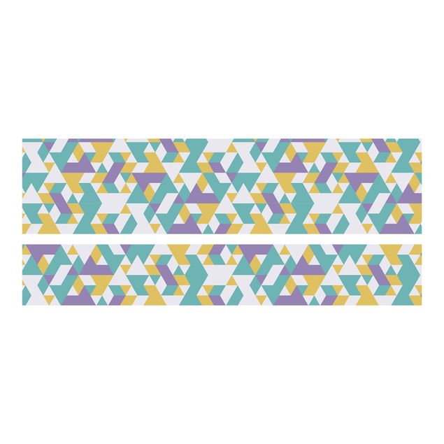 Carta adesiva per mobili IKEA - Malm Letto basso 180x200cm No.RY33 Lilac Triangles