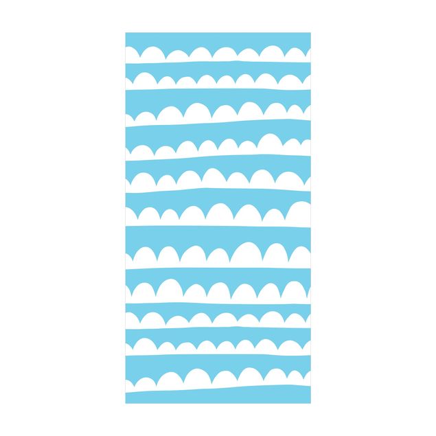 tappeto blu soggiorno Bande bianche di nuvole disegnate su un cielo blu