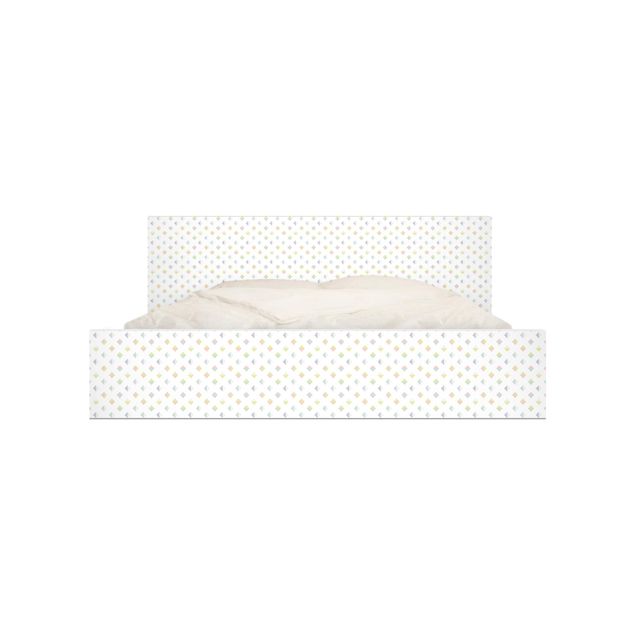 Pellicole adesive per mobili letto Malm IKEA Triangoli pastello