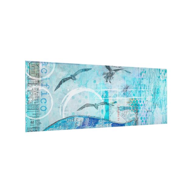 Quadri Andrea Haase Collage colorato - Pesce blu