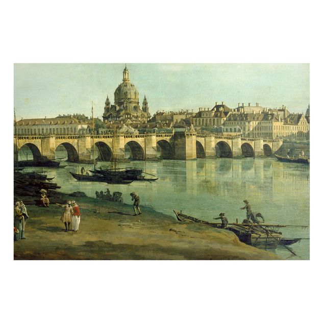Riproduzioni Bernardo Bellotto - Vista di Dresda dalla riva destra dell'Elba con il ponte di Augusto