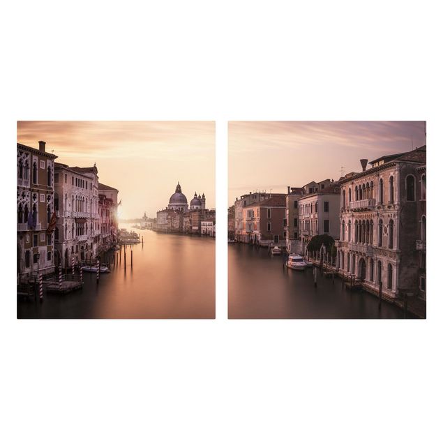 Stampa su tela città Sera a Venezia