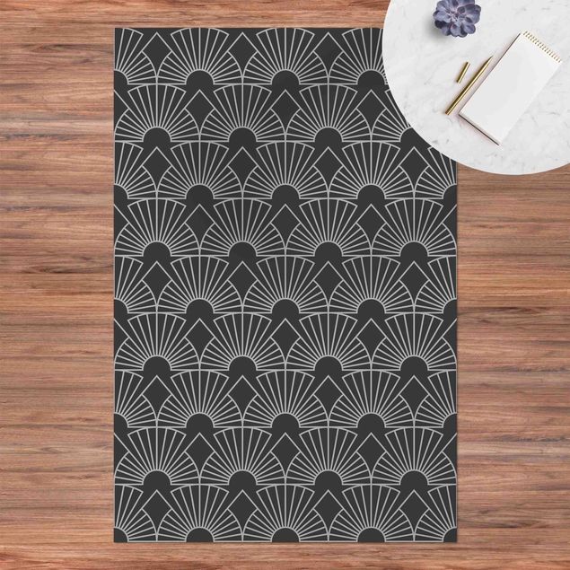 tappeto design moderno Art Déco motivo a linee di archi radiali
