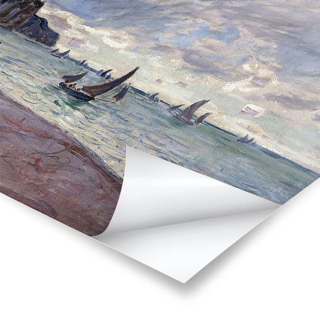 Impressionismo quadri Claude Monet - Barche da pesca davanti alla spiaggia e alle scogliere di Pourville