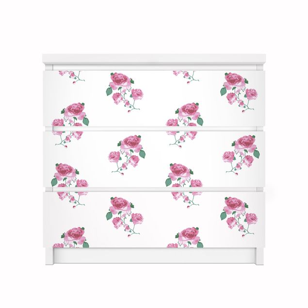 Pellicole adesive per mobili cassettiera Malm IKEA English tea roses