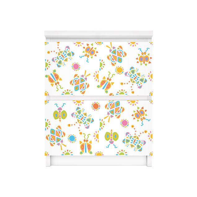Pellicole adesive per mobili cassettiera Malm IKEA Illustrazioni di farfalle