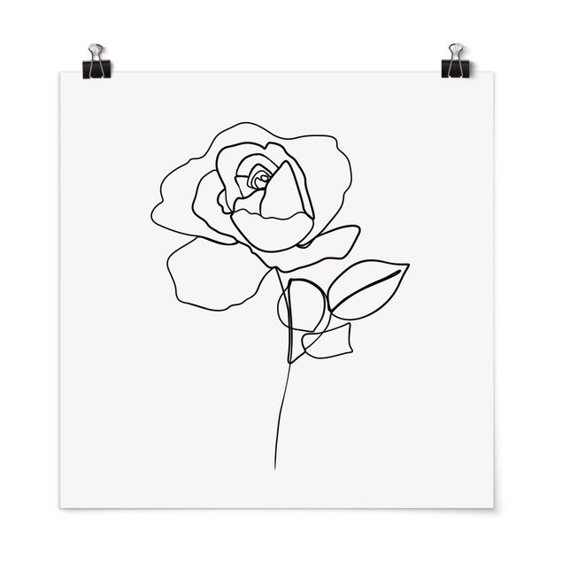Amore quadri Line Art - Rosa Bianco E Nero