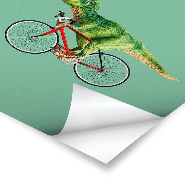 Stampe Dinosauro con bicicletta