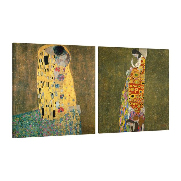 Quadri su tela componibili Gustav Klimt - Bacio e speranza
