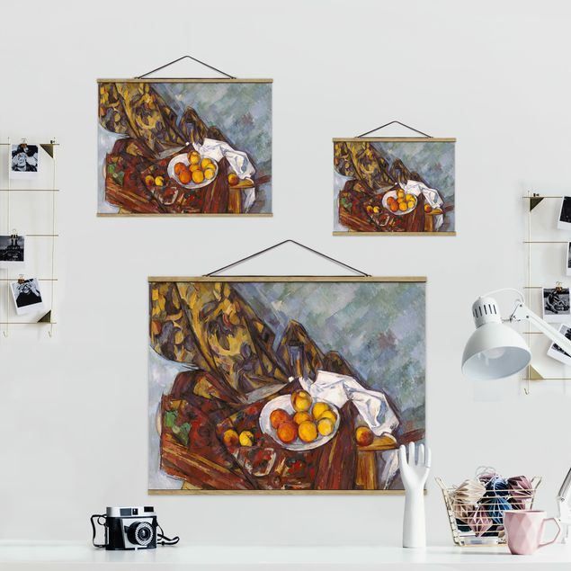 Riproduzione quadri famosi Paul Cézanne - Natura morta, tendaggio di fiori e frutta