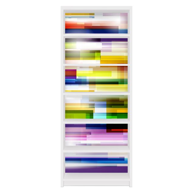 Pellicole adesive per mobili libreria Billy IKEA Cubi arcobaleno