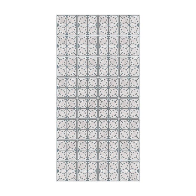 tappeto moderno grigio Geometria a stella grigio blu