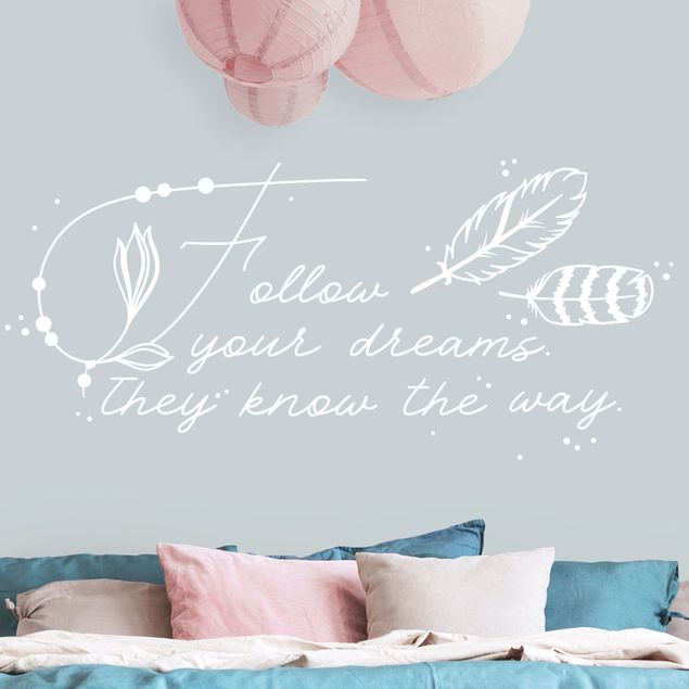 Scritte adesive per pareti famiglia Follow your Dreams
