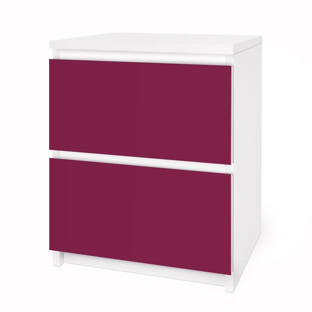 Carta adesiva per mobili IKEA - Malm Cassettiera 2xCassetti - Colour Red Wine