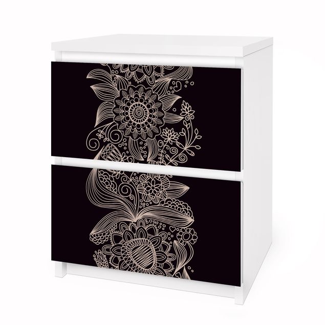 Pellicole adesive per mobili cassettiera Malm IKEA Adorabile sfondo floreale