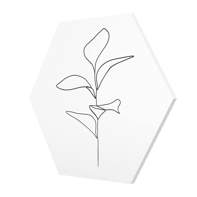 Quadri Blek Prints Line Art - foglie di piante bianco e nero