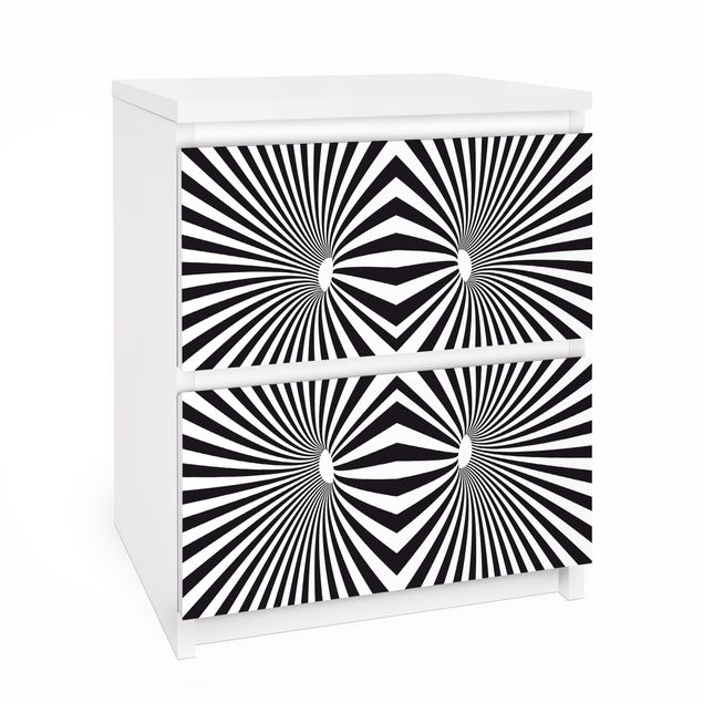 Pellicole adesive con disegni Motivo psichedelico in bianco e nero