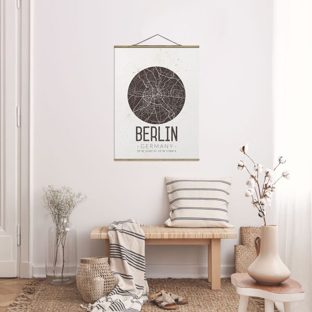 Quadri stile shabby Mappa della città di Berlino - Retrò