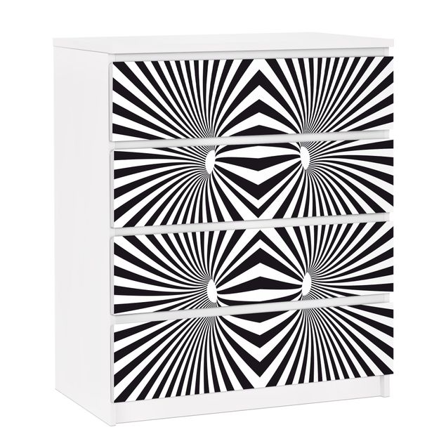 Pellicole adesive con disegni Motivo psichedelico in bianco e nero