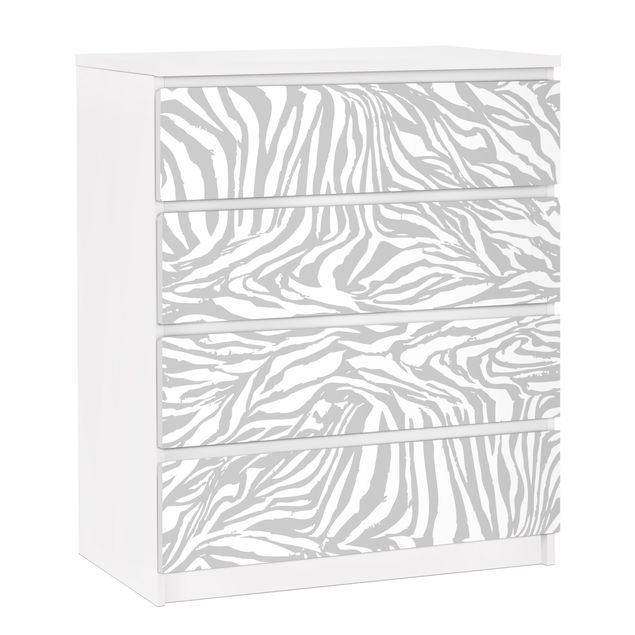 Pellicola adesiva grigia Disegno zebra grigio chiaro 39x46x13cm