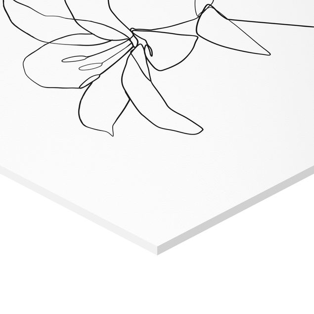 Quadri Blek Prints Line Art Fiori Bianco Nero - Set