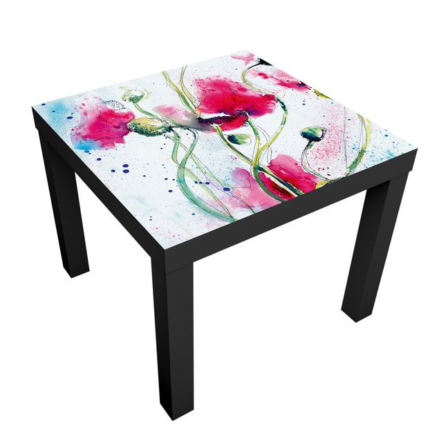 Pellicole adesive per mobili lack tavolino IKEA Papaveri dipinti