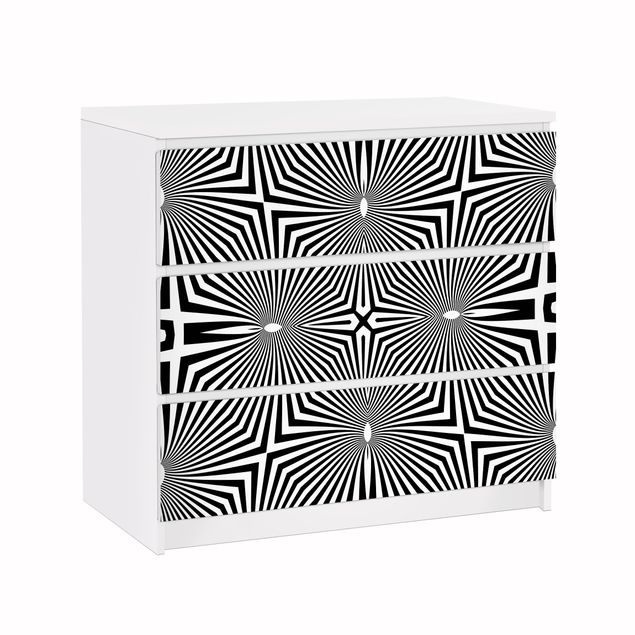 Pellicola adesiva con disegni Ornamento astratto in bianco e nero