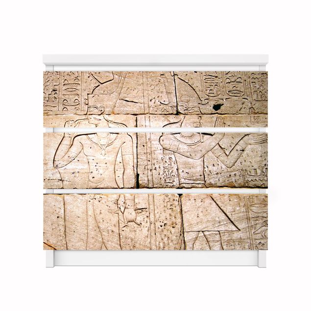 Carta adesiva per mobili IKEA - Malm Cassettiera 3xCassetti Egypt Relief
