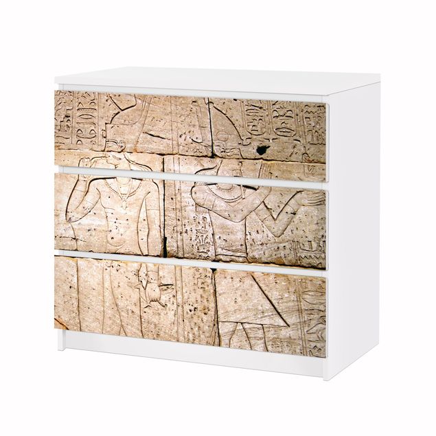 Carta adesiva per mobili IKEA - Malm Cassettiera 3xCassetti Egypt Relief